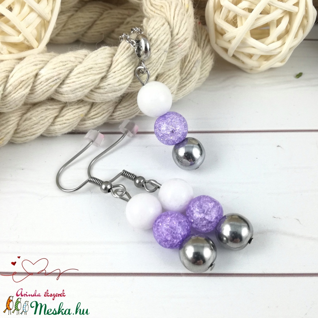 Gondoskodás lila hegyikristály hematit jade ásvány karkötő -  - Meska.hu