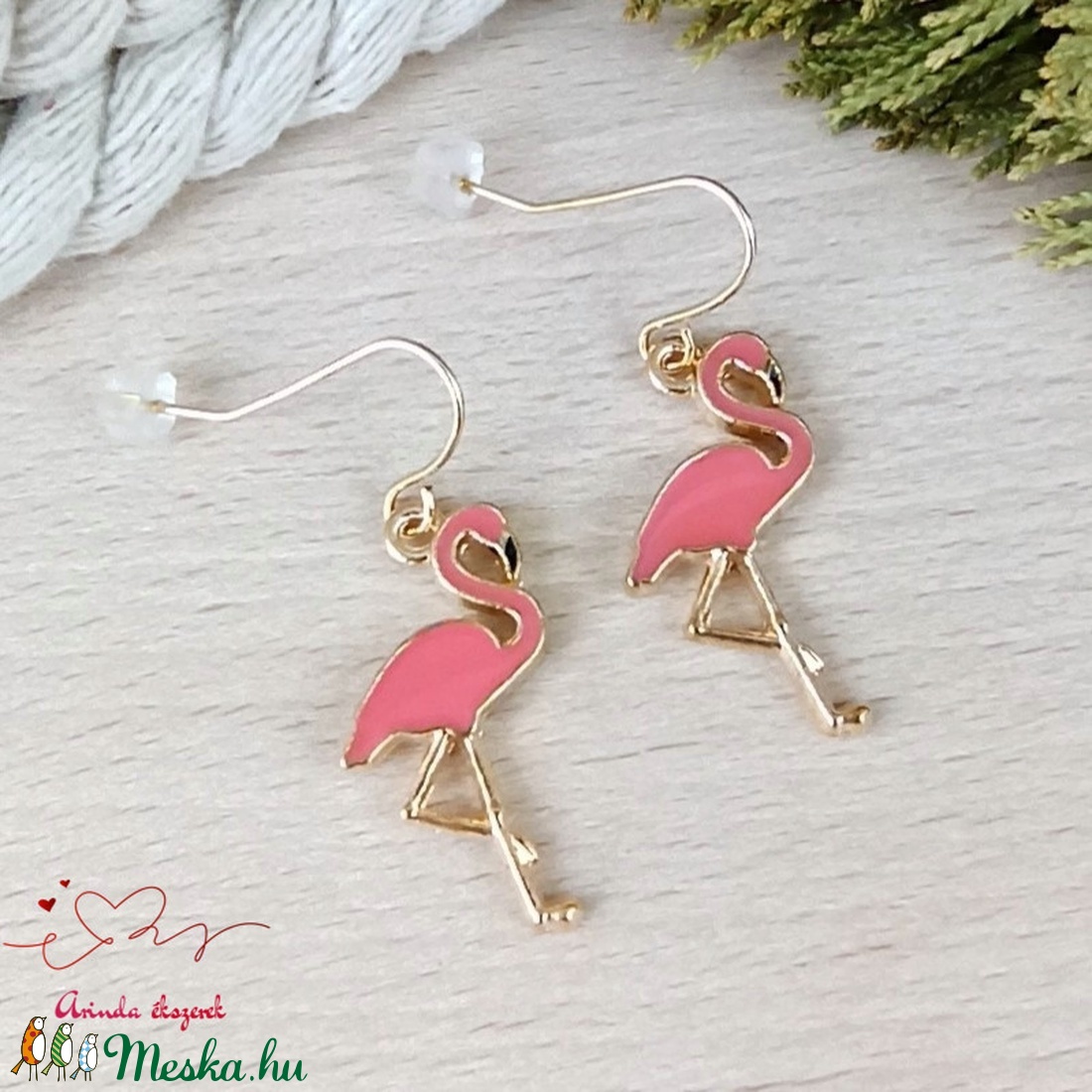 Flamingó fülbevaló karácsonyra mikulásra télire adventi kalendáriumba nőnek lánynak - ékszer - fülbevaló - lógó fülbevaló - Meska.hu