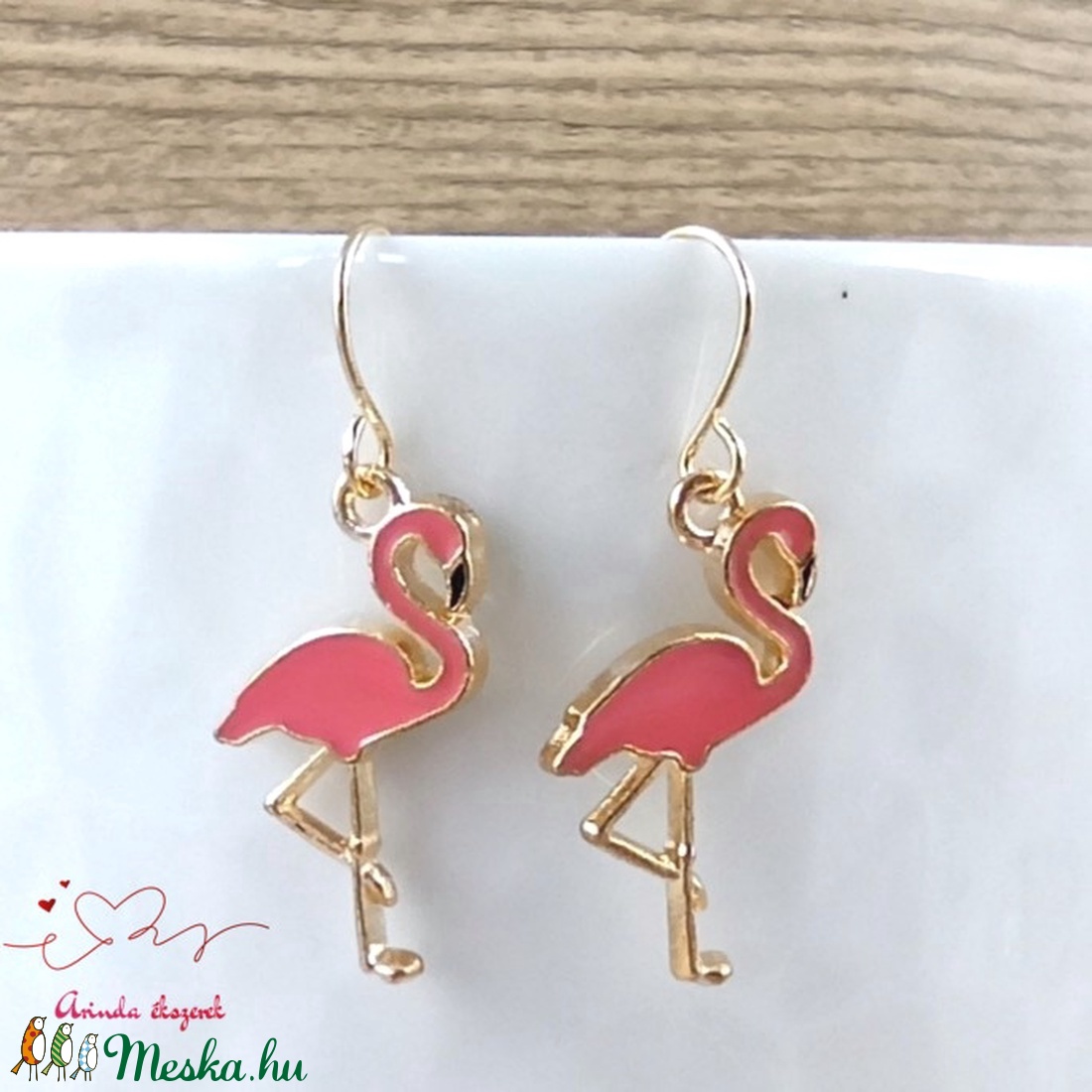 Flamingó fülbevaló karácsonyra mikulásra télire adventi kalendáriumba nőnek lánynak - ékszer - fülbevaló - lógó fülbevaló - Meska.hu