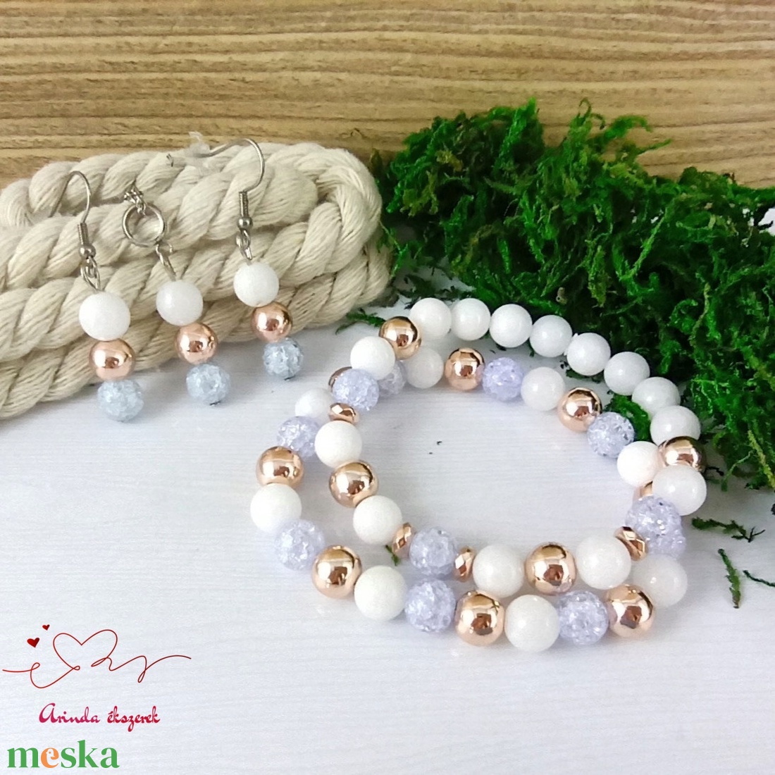 Napsütötte ragyogás farmerkék hegyikristály rosegold hematit jade ásvány karkötő - ékszer - karkötő - gyöngyös karkötő - Meska.hu Napsütötte ragyogás farmerkék hegyikristály rosegold hematit jade ásvány karkötő - ékszer - karkötő - gyöngyös karkötő - Meska.hu
