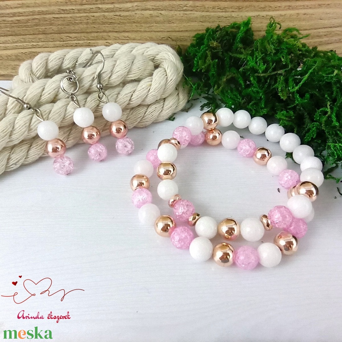 Napsütötte ragyogás pink hegyikristály rosegold hematit jade ásvány karkötő - ékszer - karkötő - gyöngyös karkötő - Meska.hu Napsütötte ragyogás pink hegyikristály rosegold hematit jade ásvány karkötő - ékszer - karkötő - gyöngyös karkötő - Meska.hu