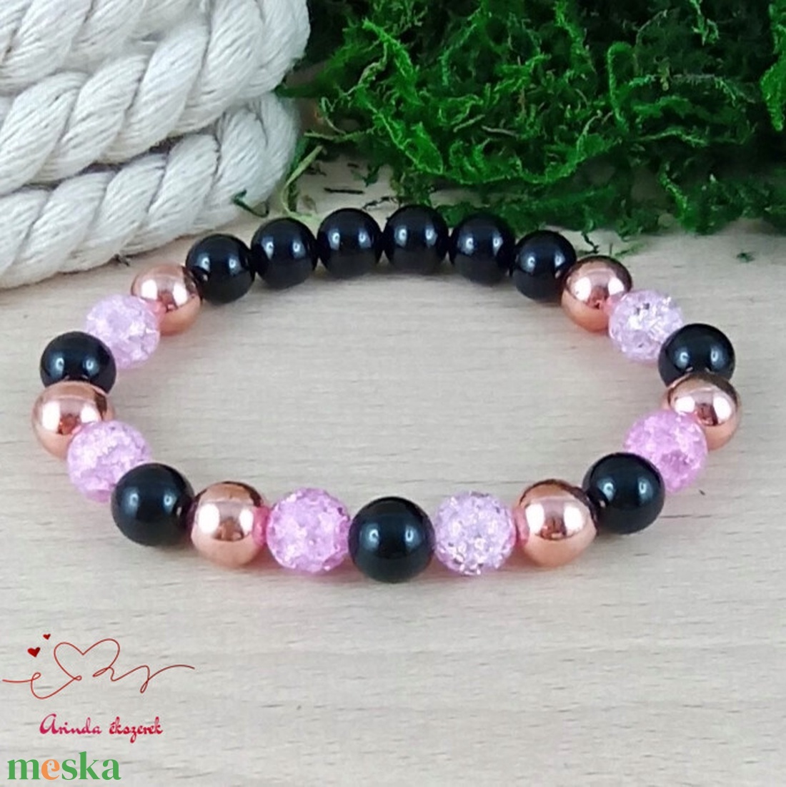 Aranyló napfény pink hegyikristály hematit ónix ásvány karkötő - ékszer - karkötő - gyöngyös karkötő - Meska.hu Aranyló napfény pink hegyikristály hematit ónix ásvány karkötő - ékszer - karkötő - gyöngyös karkötő - Meska.hu