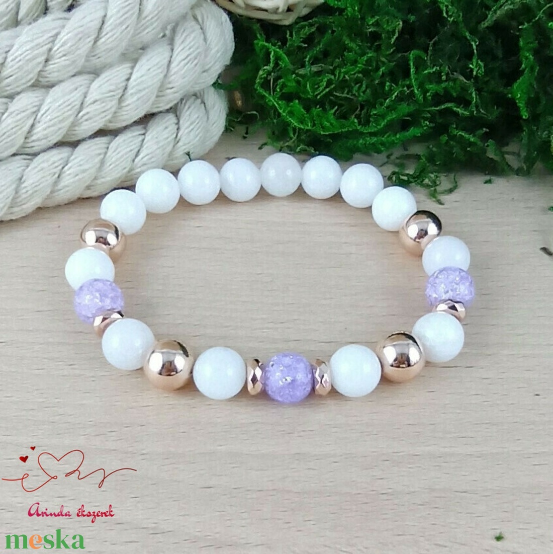 Napsütötte ragyogás lila hegyikristály rosegold hematit jade ásvány karkötő - ékszer - karkötő - gyöngyös karkötő - Meska.hu Napsütötte ragyogás lila hegyikristály rosegold hematit jade ásvány karkötő - ékszer - karkötő - gyöngyös karkötő - Meska.hu