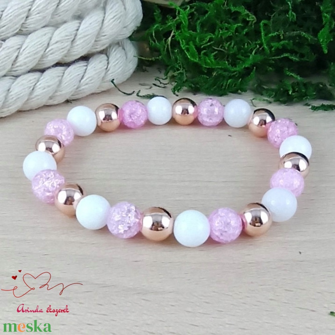 Napsütötte ragyogás pink hegyikristály rosegold hematit jade ásvány karkötő - ékszer - karkötő - gyöngyös karkötő - Meska.hu Napsütötte ragyogás pink hegyikristály rosegold hematit jade ásvány karkötő - ékszer - karkötő - gyöngyös karkötő - Meska.hu