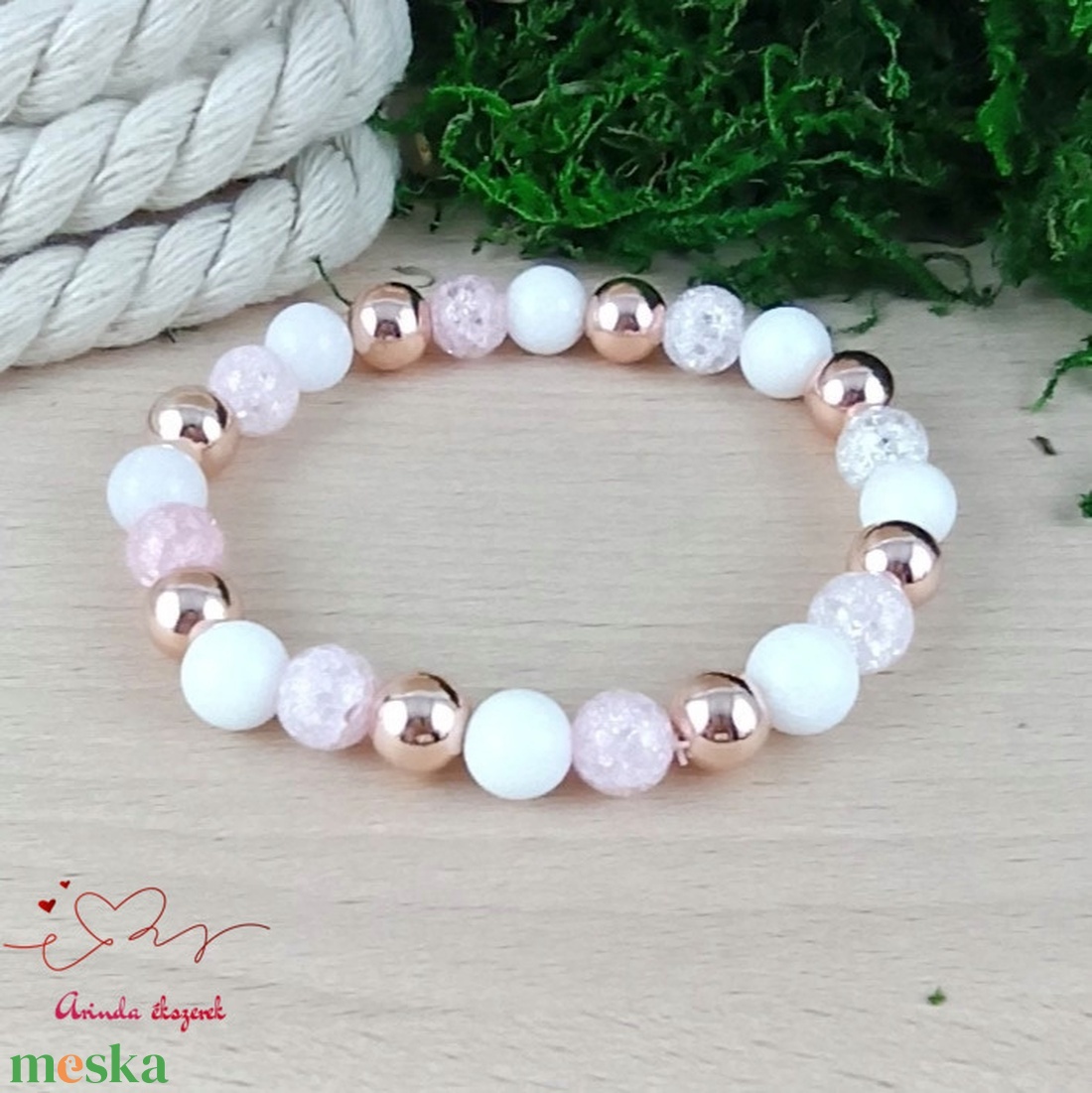 Napsütötte ragyogás rózsaszín hegyikristály rosegold hematit jade ásvány karkötő - ékszer - karkötő - gyöngyös karkötő - Meska.hu Napsütötte ragyogás rózsaszín hegyikristály rosegold hematit jade ásvány karkötő - ékszer - karkötő - gyöngyös karkötő - Meska.hu
