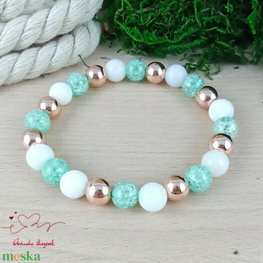 Napsütötte ragyogás menta hegyikristály rosegold hematit jade ásvány karkötő - ékszer - karkötő - gyöngyös karkötő - Meska.hu Napsütötte ragyogás menta hegyikristály rosegold hematit jade ásvány karkötő - ékszer - karkötő - gyöngyös karkötő - Meska.hu