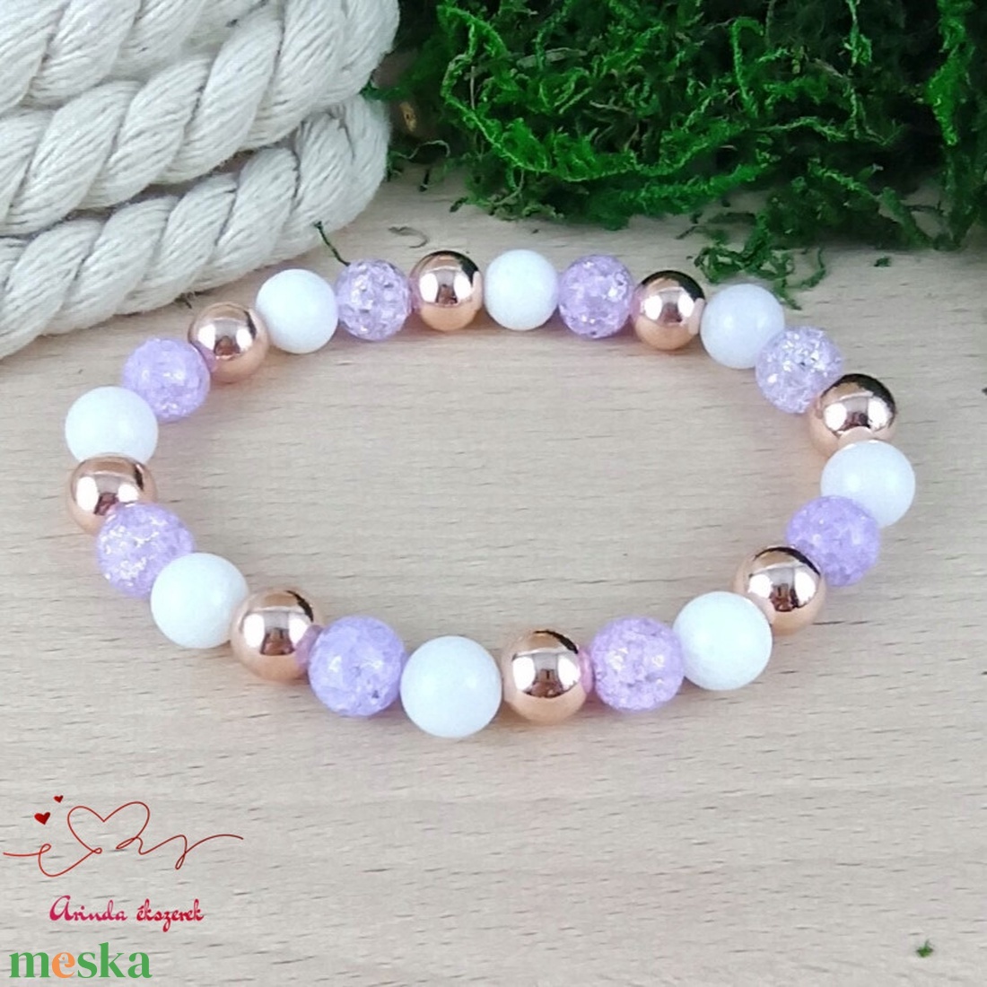 Napsütötte ragyogás lila hegyikristály rosegold hematit jade ásvány karkötő - ékszer - karkötő - gyöngyös karkötő - Meska.hu Napsütötte ragyogás lila hegyikristály rosegold hematit jade ásvány karkötő - ékszer - karkötő - gyöngyös karkötő - Meska.hu