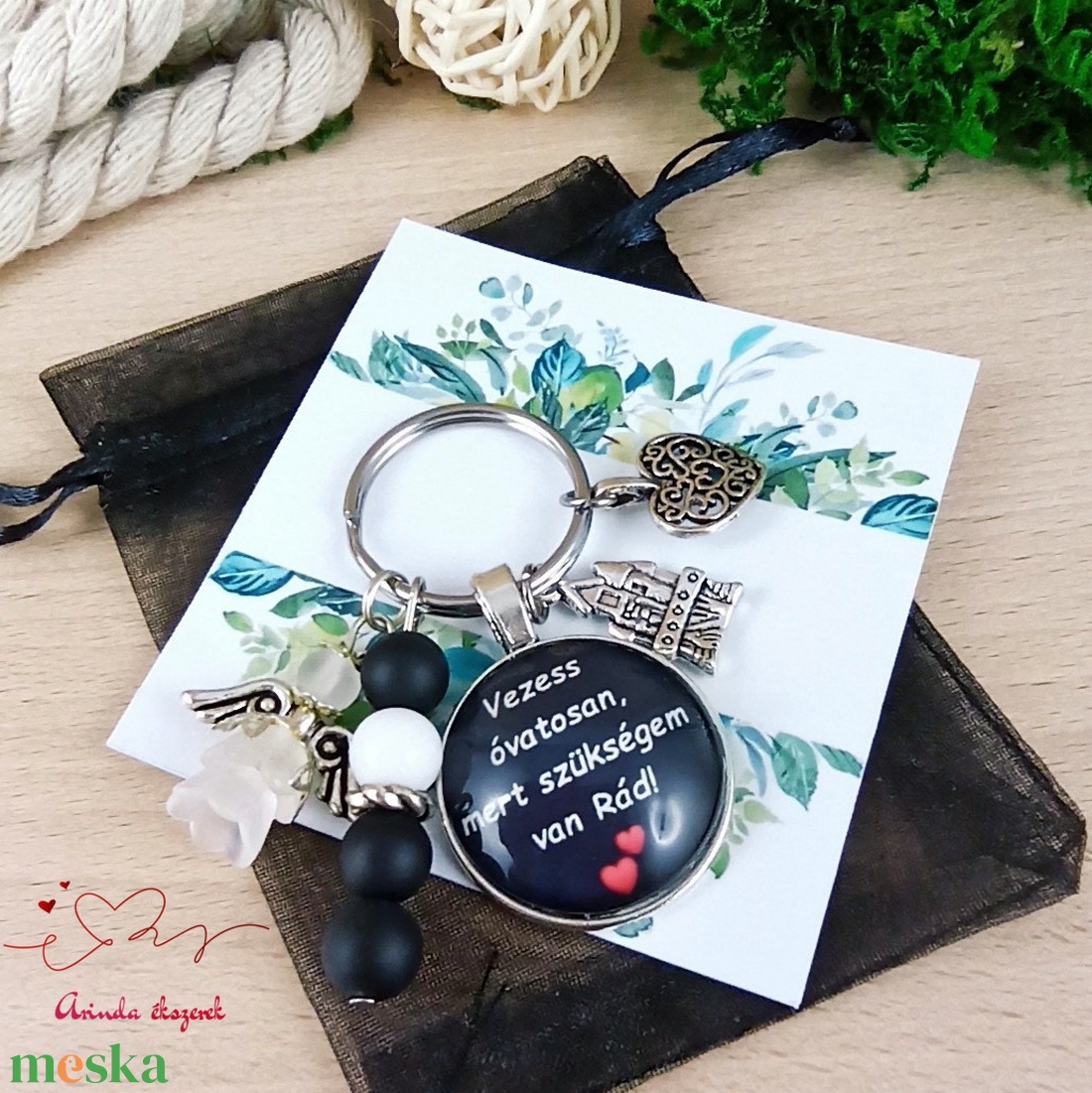 Vezess óvatosan, mert szükségem van Rád feliratos üveglencsés kulcstartó táskadísz karácsony szülinap - táska & tok - kulcstartó & táskadísz - kulcstartó - Meska.hu