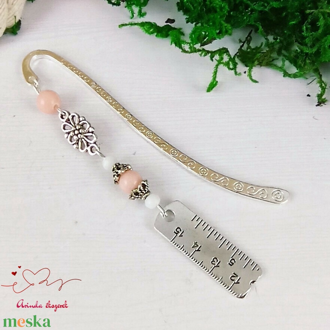 Rózsaszín szabócenti könyvjelző egyedi ajándék ballagásra évzáróra pedagógusnak születésnapra névnapra nőnek  - könyv & zene - könyvjelző - Meska.hu