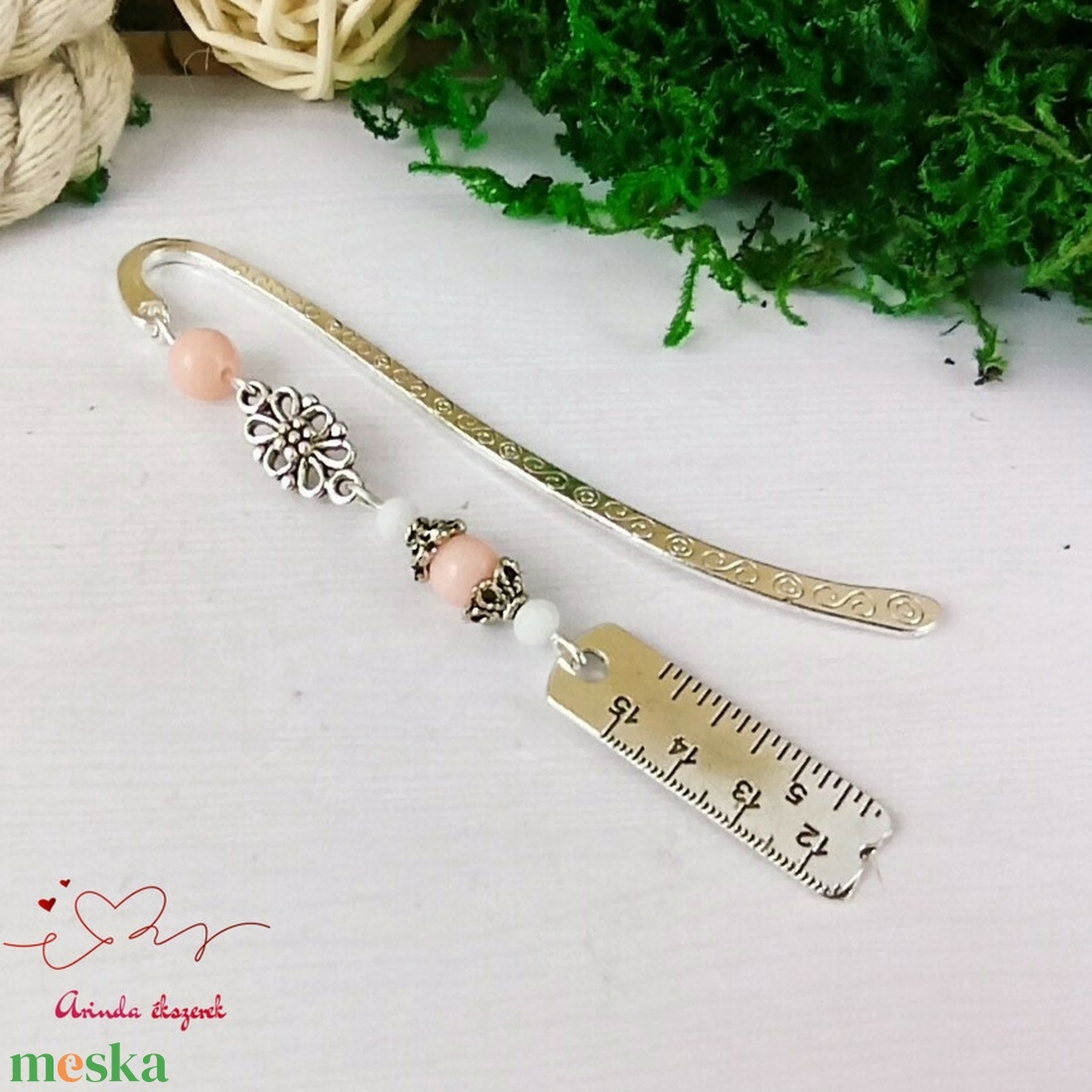 Rózsaszín szabócenti könyvjelző egyedi ajándék ballagásra évzáróra pedagógusnak születésnapra névnapra nőnek  - könyv & zene - könyvjelző - Meska.hu