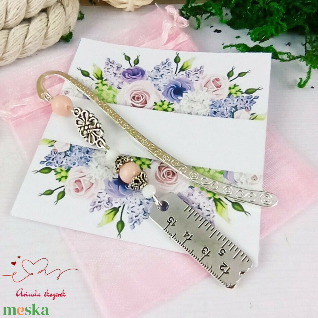 Rózsaszín szabócenti könyvjelző egyedi ajándék ballagásra évzáróra pedagógusnak születésnapra névnapra nőnek  - könyv & zene - könyvjelző - Meska.hu