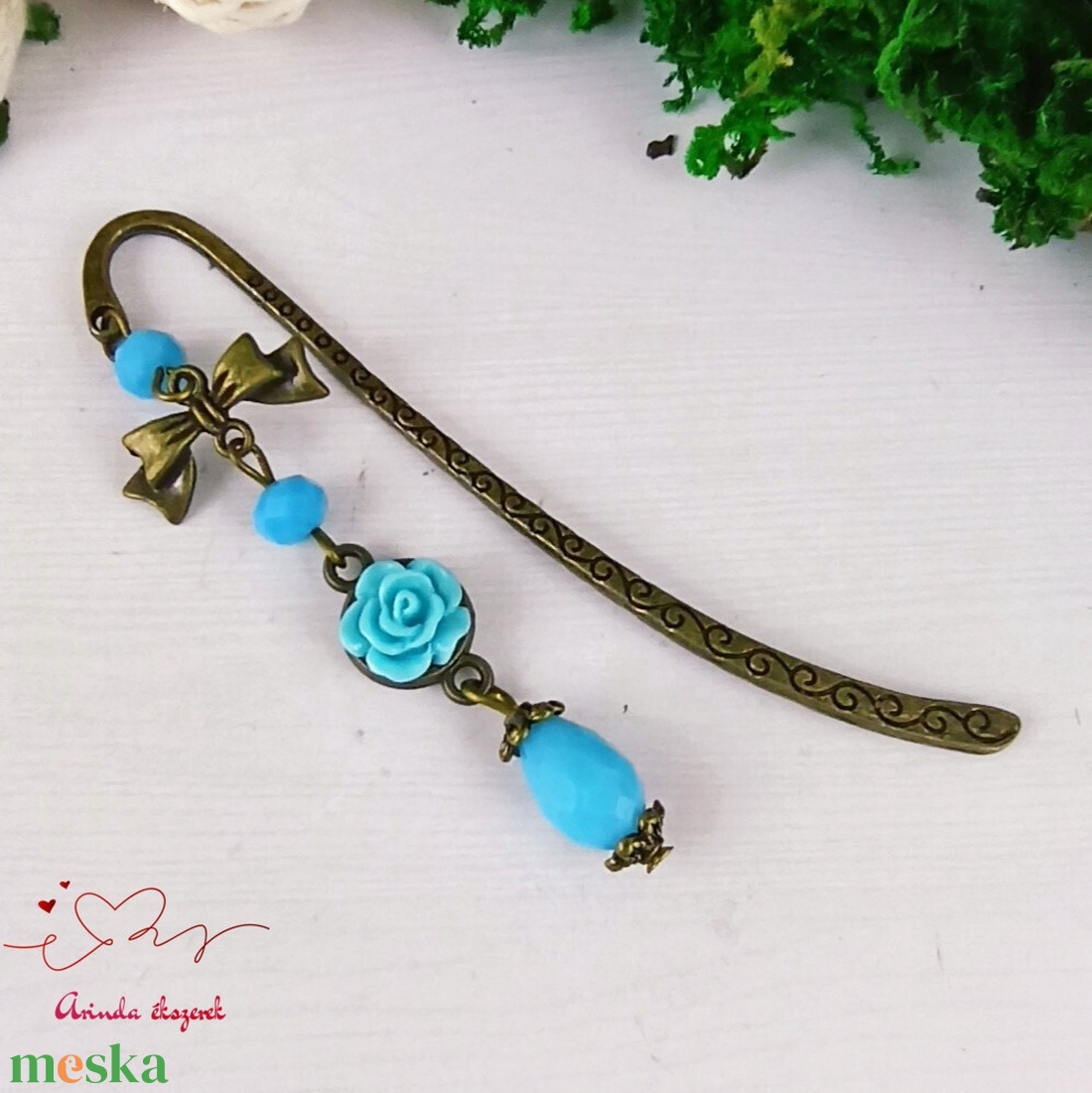 Kék rózsa könyvjelző egyedi ajándék ballagásra évzáróra pedagógusnak születésnapra névnapra nőnek lánynak  - könyv & zene - könyvjelző - Meska.hu