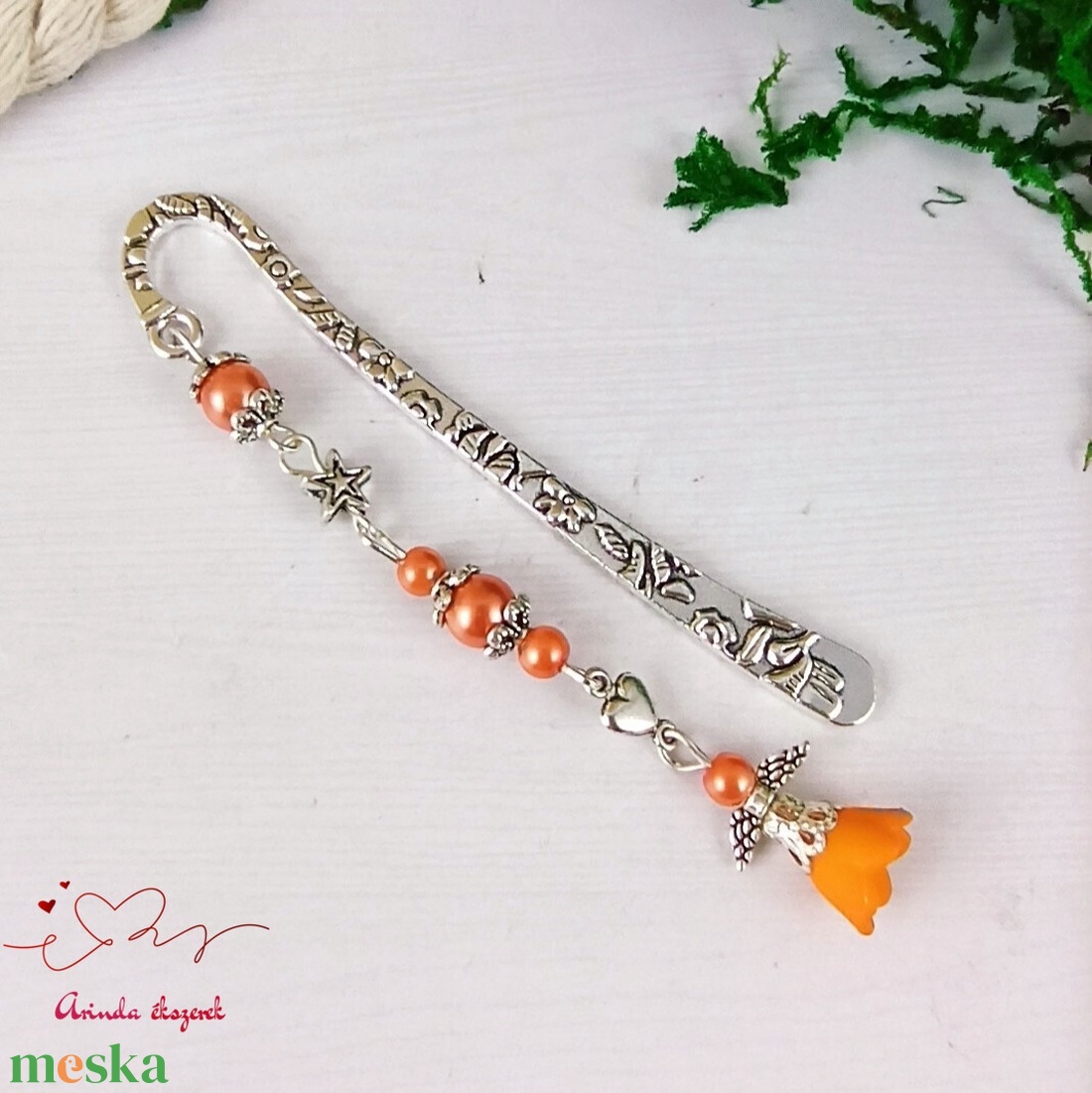 Narancssárga angyal könyvjelző anyák napja ballagás évzáró pedagógus karácsony szülinap névnap könyvmoly ajándék egyedi  - könyv & zene - könyvjelző - Meska.hu