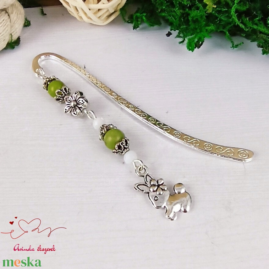 Zöld nyuszi könyvjelző egyedi ajándék ballagásra évzáróra pedagógusnak születésnapra névnapra nőnek lánynak  - könyv & zene - könyvjelző - Meska.hu