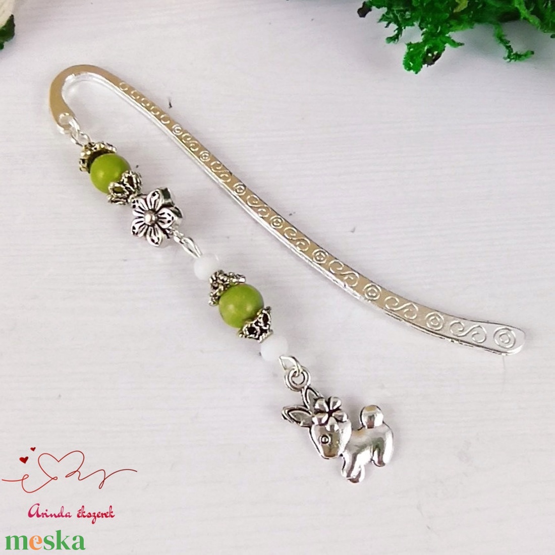 Zöld nyuszi könyvjelző egyedi ajándék ballagásra évzáróra pedagógusnak születésnapra névnapra nőnek lánynak  - könyv & zene - könyvjelző - Meska.hu