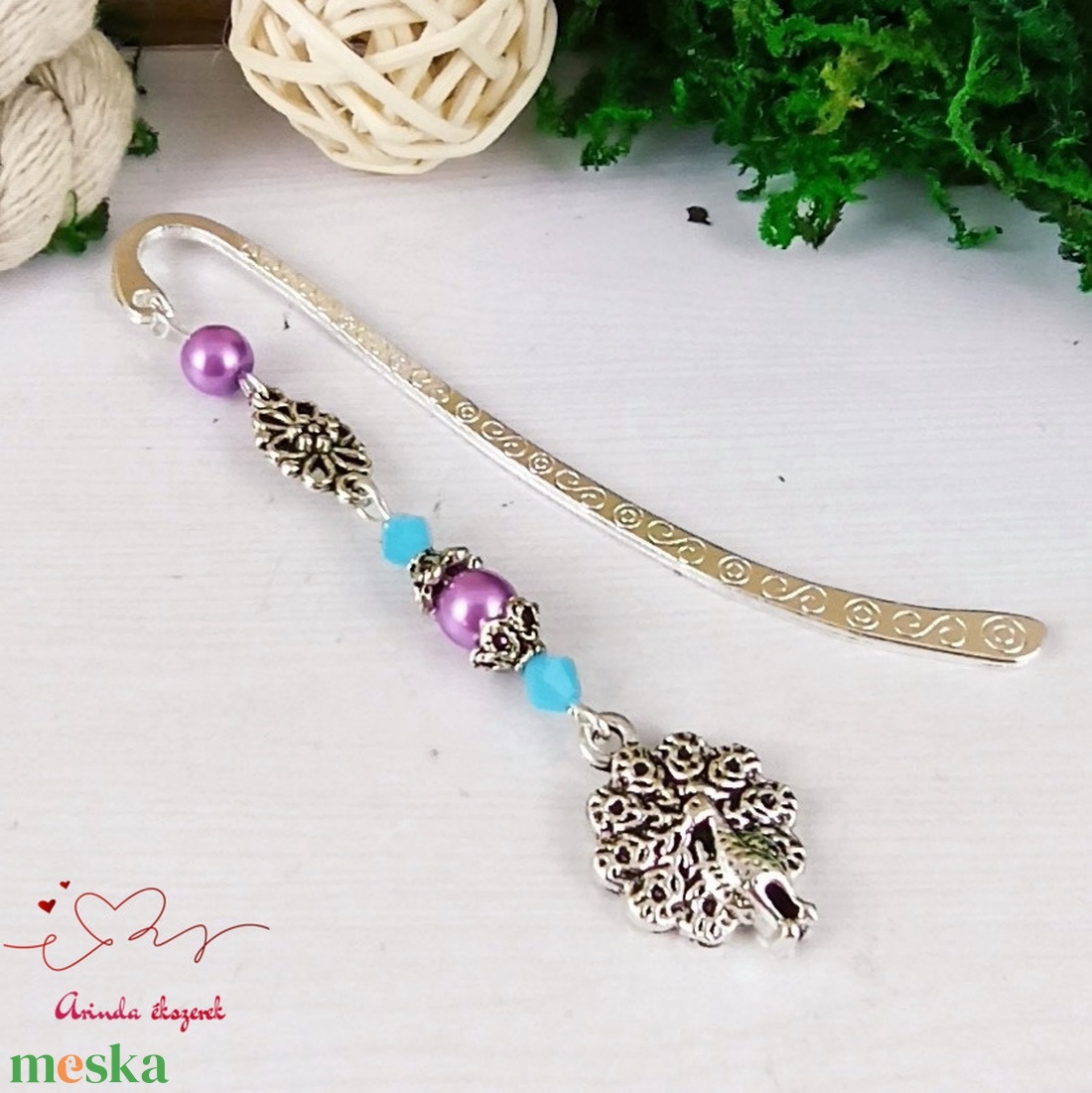 Páva könyvjelző egyedi ajándék ballagásra évzáróra pedagógusnak születésnapra névnapra nőnek lánynak  - könyv & zene - könyvjelző - Meska.hu