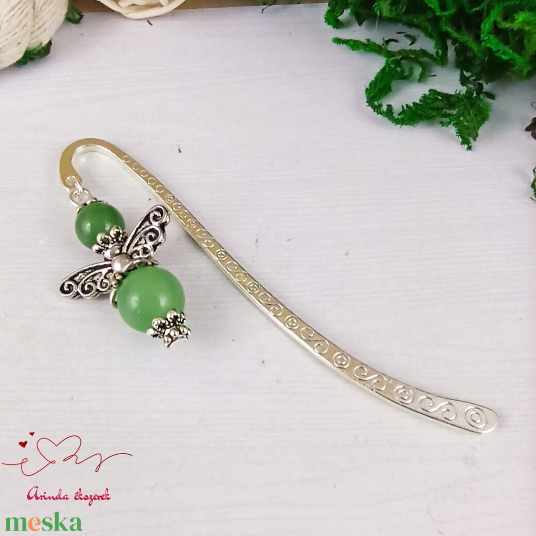 Aventurin ásvány angyal könyvjelző egyedi ajándék ballagásra évzáróra pedagógusnak születésnapra névnapra nőnek lánynak  - könyv & zene - könyvjelző - Meska.hu