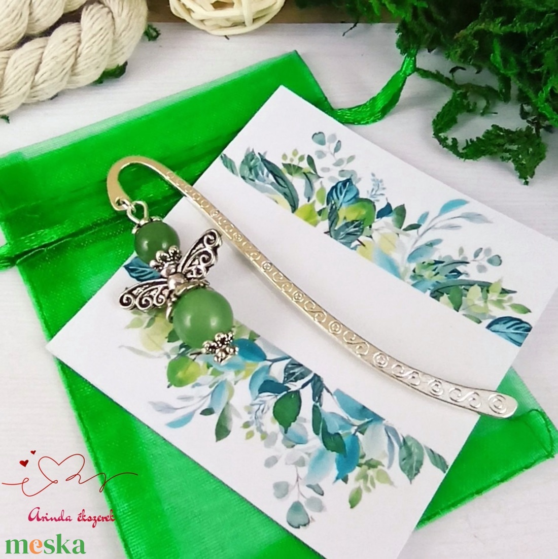 Aventurin ásvány angyal könyvjelző egyedi ajándék ballagásra évzáróra pedagógusnak születésnapra névnapra nőnek lánynak  - könyv & zene - könyvjelző - Meska.hu