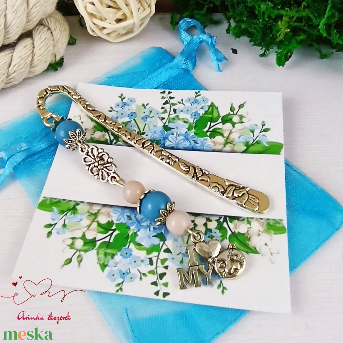 I love my cat cica könyvjelző egyedi ajándék ballagásra évzáróra pedagógusnak születésnapra névnapra nőnek lánynak  - könyv & zene - könyvjelző - Meska.hu