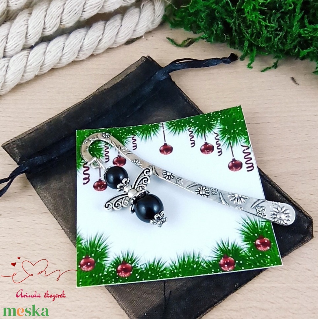 Fekete tekla angyal könyvjelző egyedi ajándék ballagásra évzáróra pedagógusnak születésnapra névnapra nőnek lánynak   - könyv & zene - könyvjelző - Meska.hu