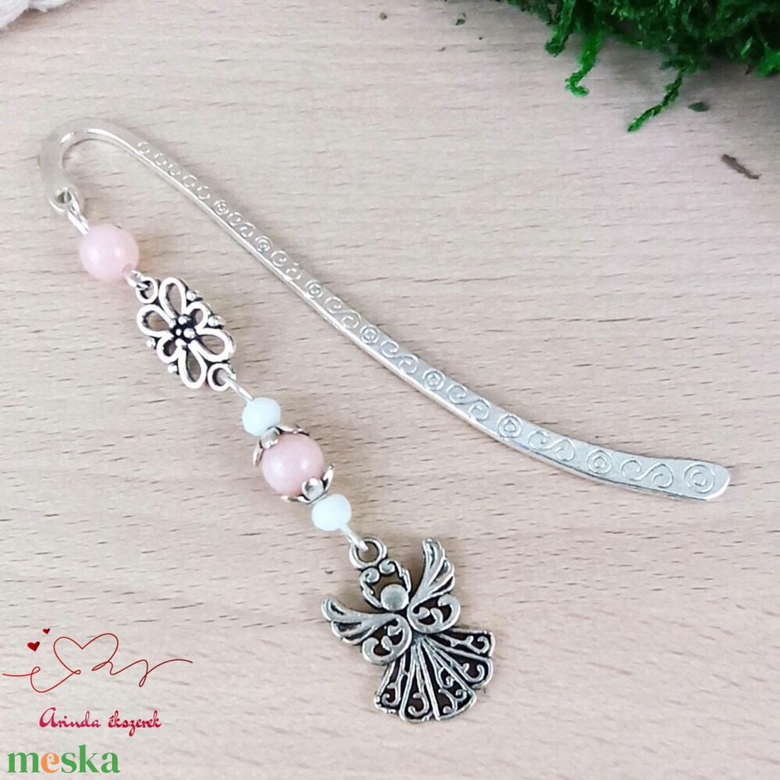 Rózsaszín angyal könyvjelző egyedi ajándék ballagásra évzáróra pedagógusnak születésnapra névnapra nőnek lánynak  - könyv & zene - könyvjelző - Meska.hu