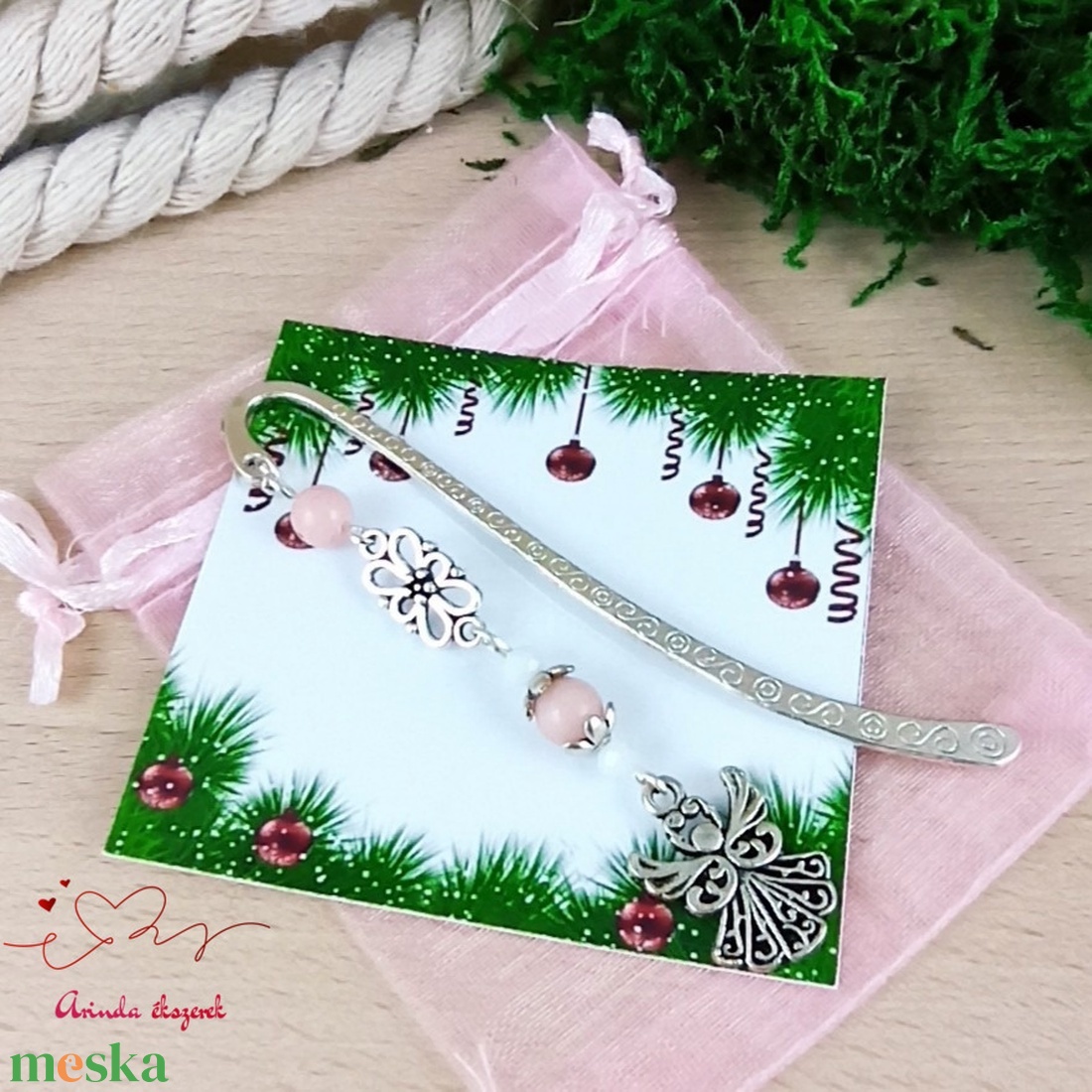 Rózsaszín angyal könyvjelző egyedi ajándék ballagásra évzáróra pedagógusnak születésnapra névnapra nőnek lánynak  - könyv & zene - könyvjelző - Meska.hu