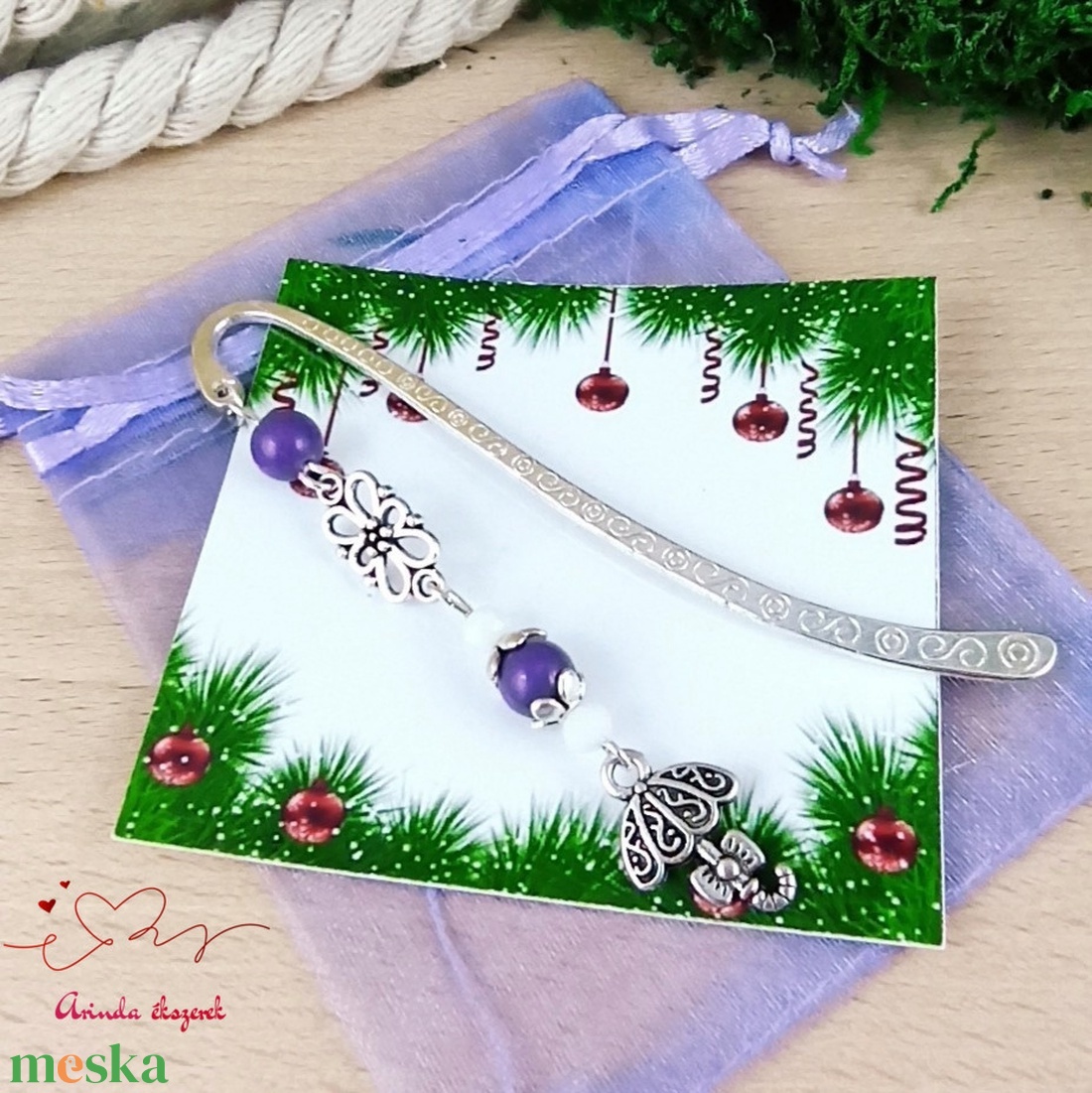 Lila ernyő könyvjelző egyedi ajándék ballagásra évzáróra pedagógusnak születésnapra névnapra nőnek lánynak  - könyv & zene - könyvjelző - Meska.hu