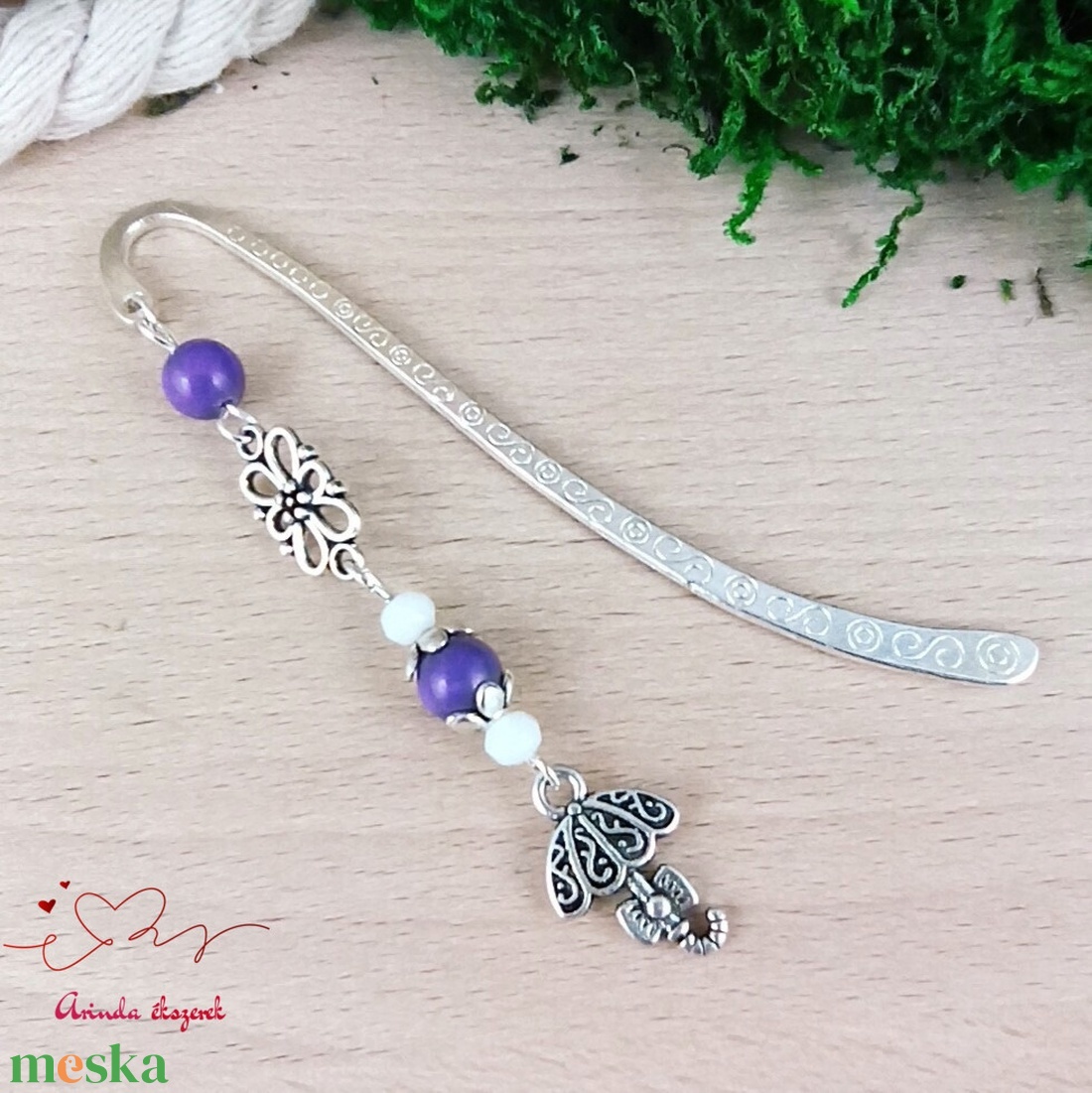 Lila ernyő könyvjelző egyedi ajándék ballagásra évzáróra pedagógusnak születésnapra névnapra nőnek lánynak  - könyv & zene - könyvjelző - Meska.hu