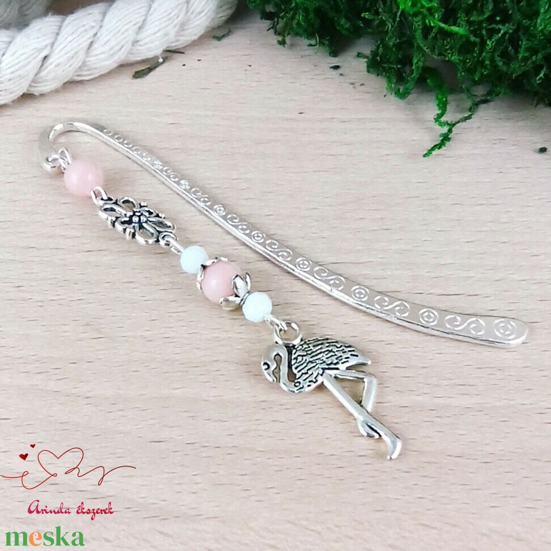 Rózsaszín flamingó könyvjelző egyedi ajándék ballagásra évzáróra pedagógusnak születésnapra névnapra nőnek lánynak  - könyv & zene - könyvjelző - Meska.hu