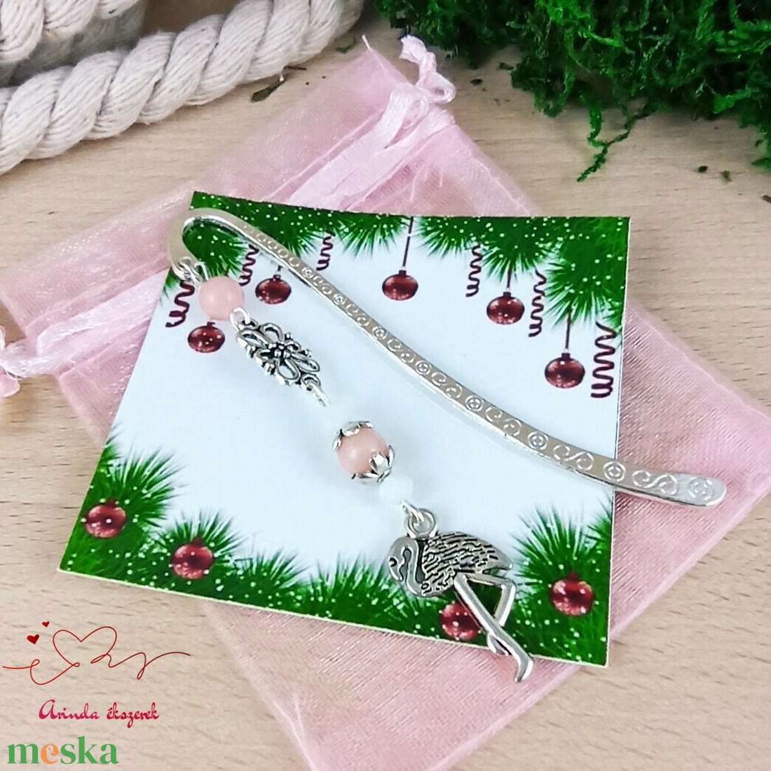 Rózsaszín flamingó könyvjelző egyedi ajándék ballagásra évzáróra pedagógusnak születésnapra névnapra nőnek lánynak  - könyv & zene - könyvjelző - Meska.hu