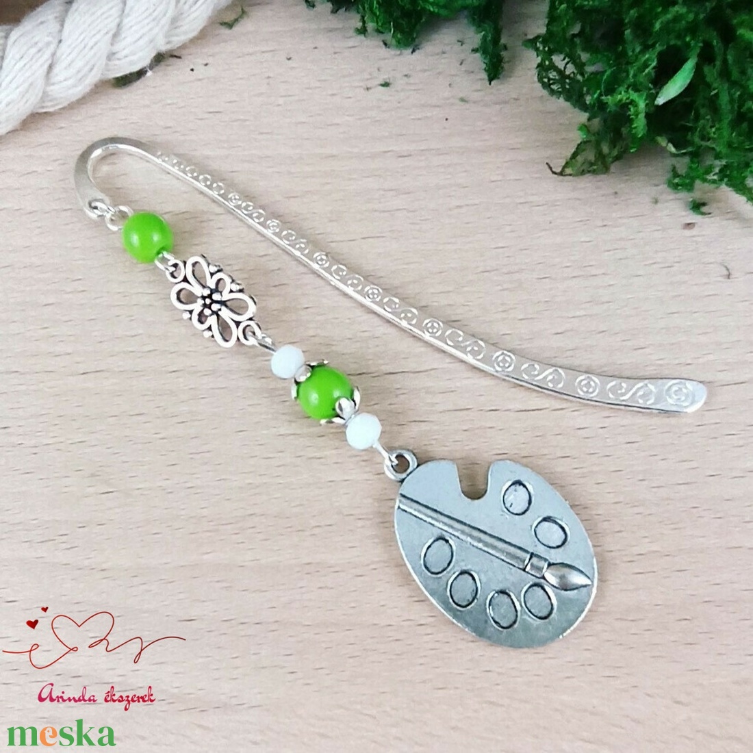 Zöld festőpaletta könyvjelző egyedi ajándék ballagásra évzáróra pedagógusnak születésnapra névnapra nőnek lánynak  - könyv & zene - könyvjelző - Meska.hu