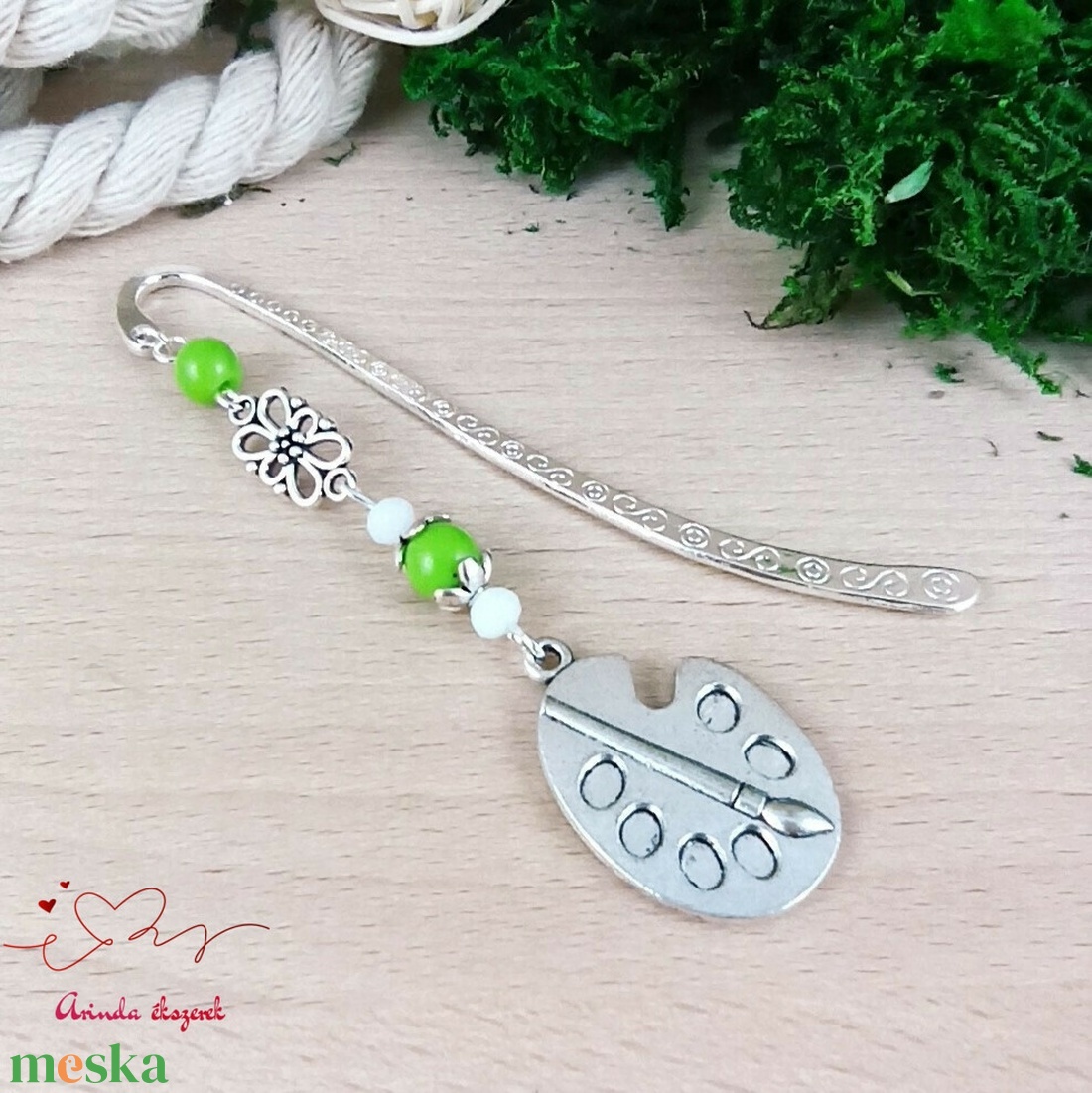 Zöld festőpaletta könyvjelző egyedi ajándék ballagásra évzáróra pedagógusnak születésnapra névnapra nőnek lánynak  - könyv & zene - könyvjelző - Meska.hu