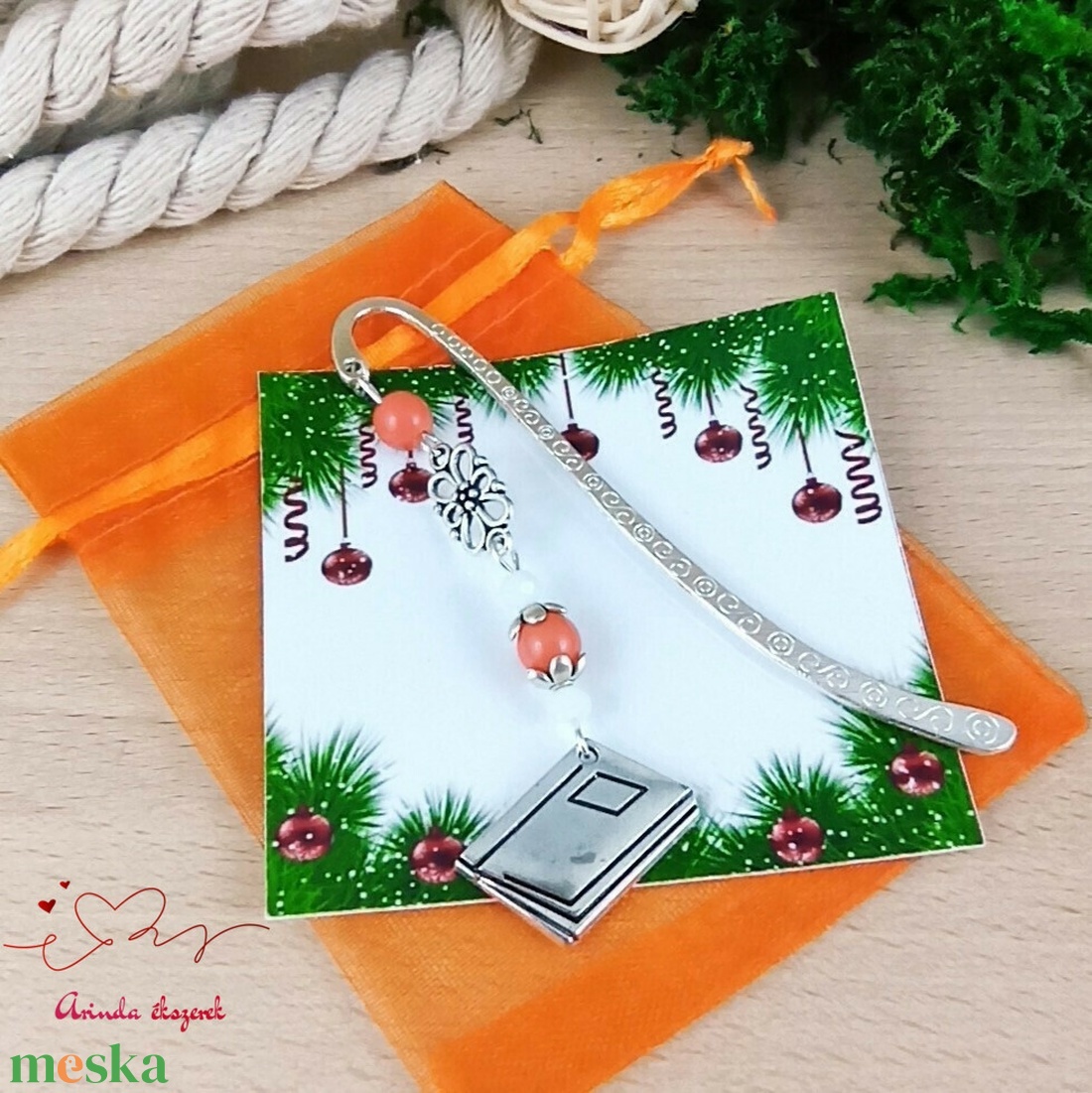 Narancssárga könyv könyvjelző egyedi ajándék ballagásra évzáróra pedagógusnak születésnapra névnapra nőnek lánynak  - könyv & zene - könyvjelző - Meska.hu