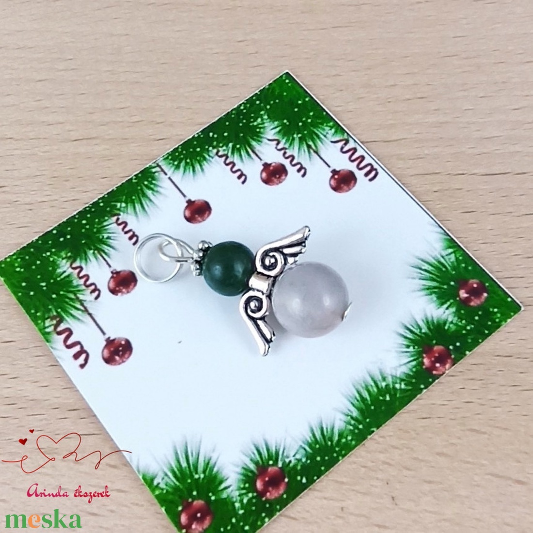 Indiai achát ásvány angyal medál talizmán ajándékkártyával anyáknapja ballagás évzáró karácsony ajándék  - ékszer - nyaklánc - medál - Meska.hu