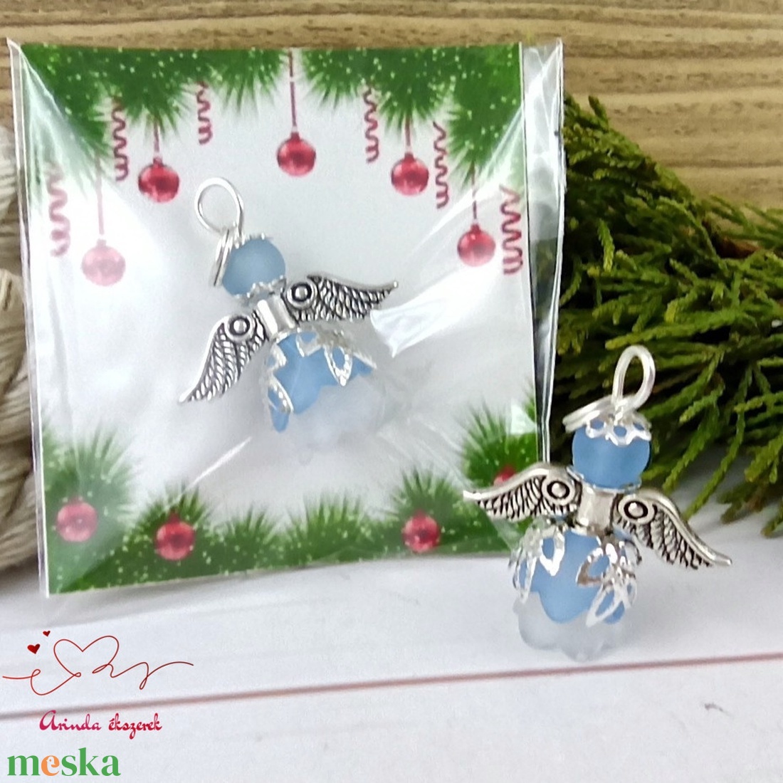 5 db nyugalom sötétkék angyal karácsonyi - karácsony - karácsonyi ajándékozás - karácsonyi képeslap, üdvözlőlap, ajándékkísérő - Meska.hu