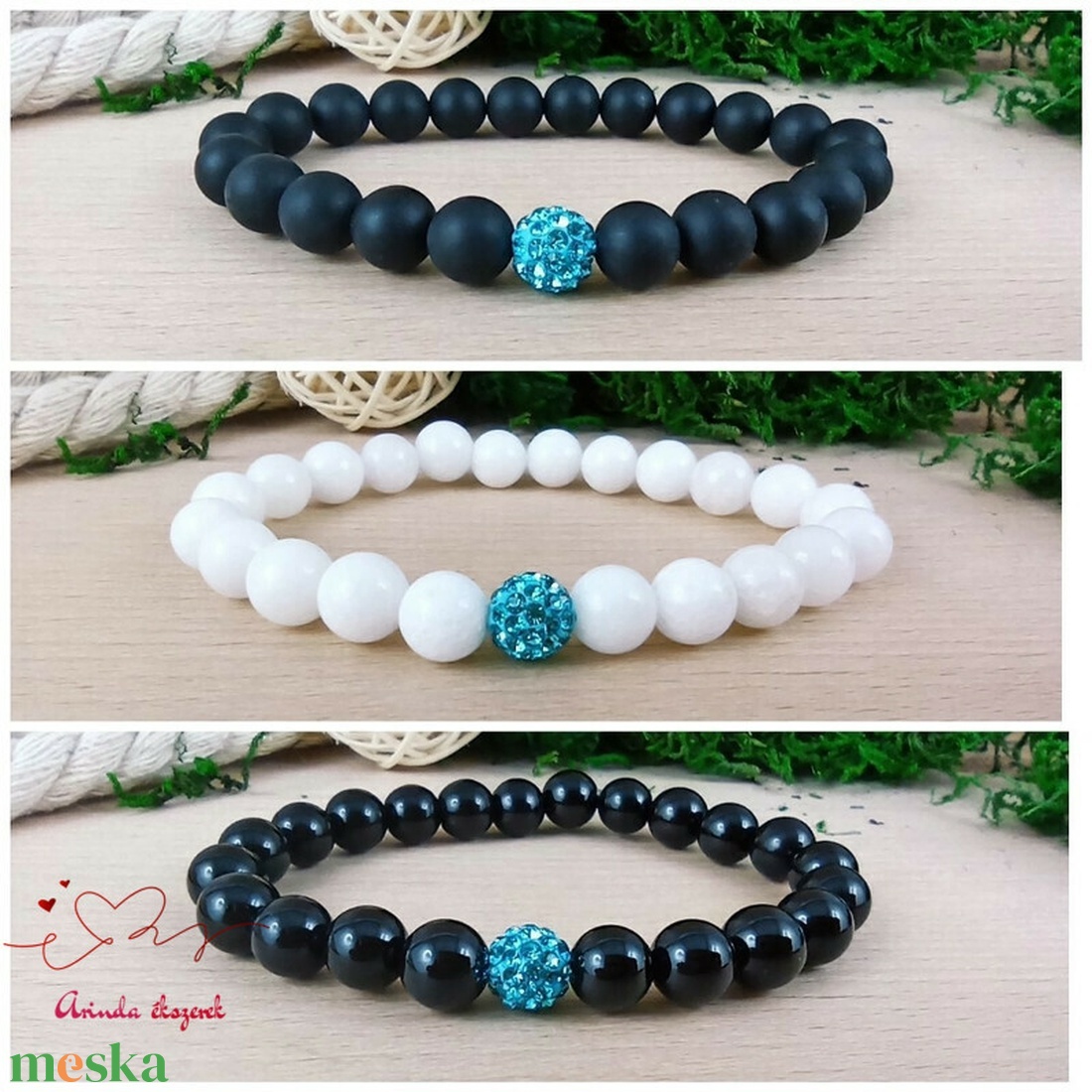 Ásvány karkötő türkizkék csillogó shamballa kristály gömbbel matt ónix fehér jade vagy fényes ónix választható alappal - ékszer - karkötő - gyöngyös karkötő - Meska.hu Ásvány karkötő türkizkék csillogó shamballa kristály gömbbel matt ónix fehér jade vagy fényes ónix választható alappal - ékszer - karkötő - gyöngyös karkötő - Meska.hu