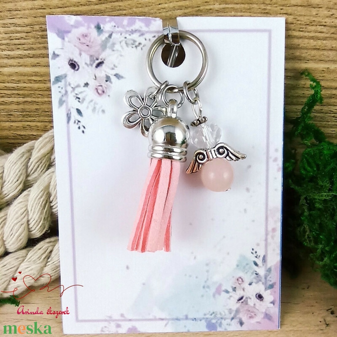 Pink opál ásvány angyal rózsaszín bojttal virággal ajándékkártyával kulcstartó táskadísz pedagógusnapra évzáróra - táska & tok - kulcstartó & táskadísz - kulcstartó - Meska.hu Pink opál ásvány angyal rózsaszín bojttal virággal ajándékkártyával kulcstartó táskadísz pedagógusnapra évzáróra - táska & tok - kulcstartó & táskadísz - kulcstartó - Meska.hu