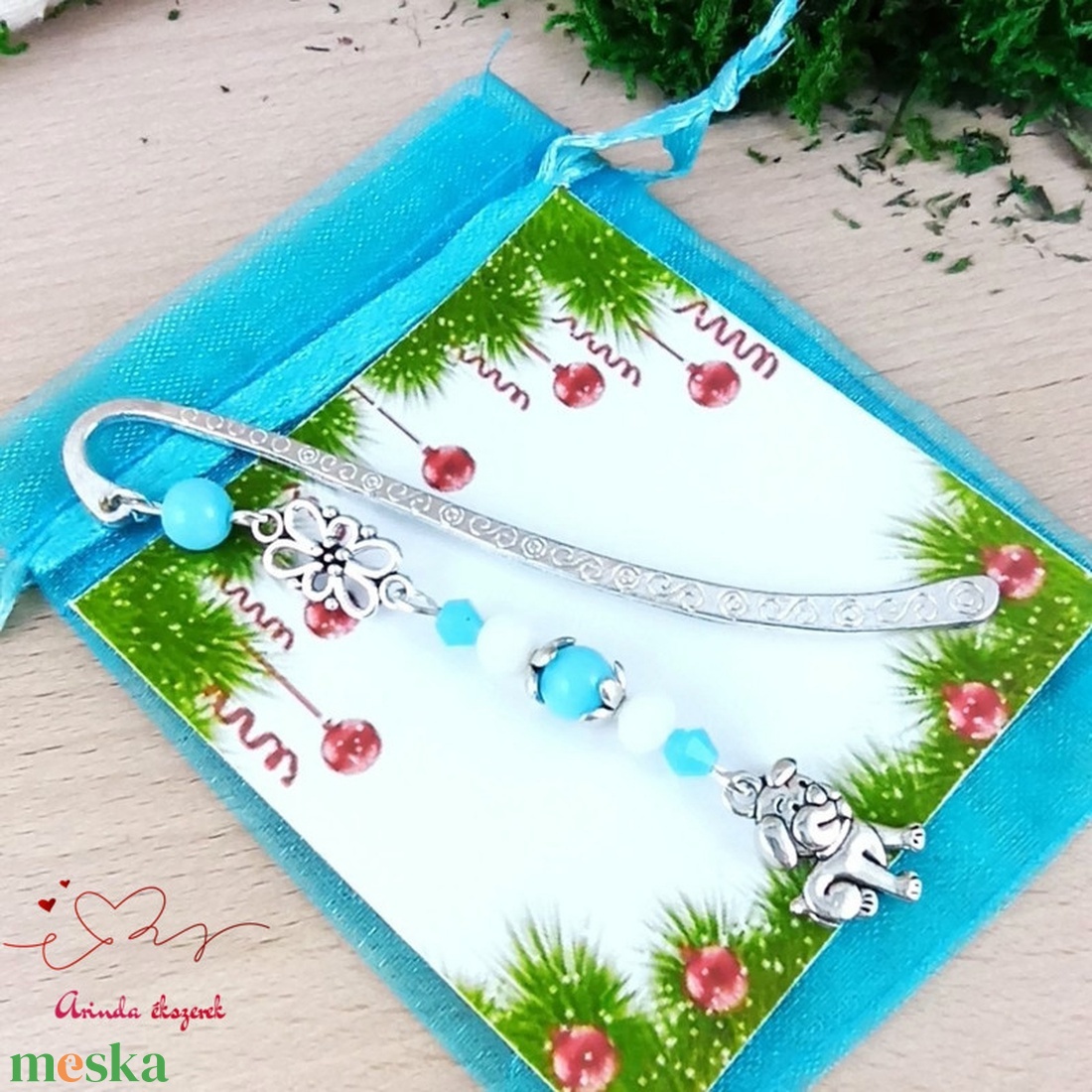 Világoskék kutya könyvjelző egyedi ajándék ballagásra évzáróra pedagógusnak születésnapra névnapra nőnek lánynak  - könyv & zene - könyvjelző - Meska.hu