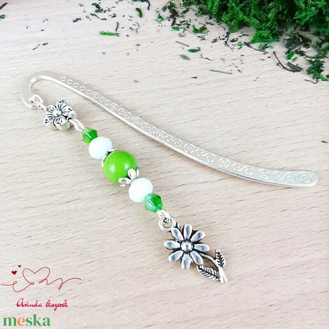 Zöld virág könyvjelző egyedi ajándék ballagásra évzáróra pedagógusnak születésnapra névnapra nőnek lánynak  - könyv & zene - könyvjelző - Meska.hu