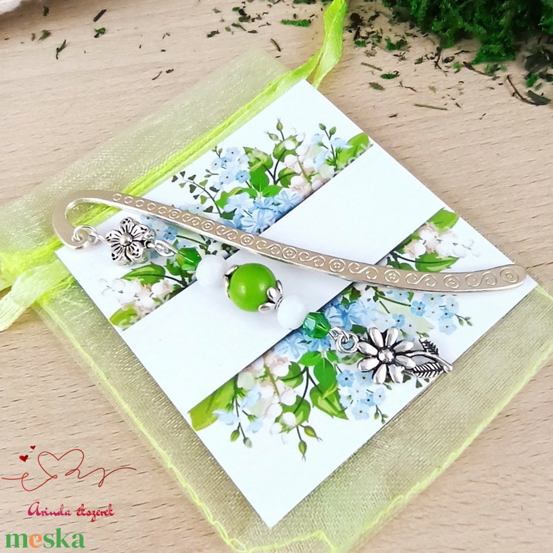 Zöld virág könyvjelző egyedi ajándék ballagásra évzáróra pedagógusnak születésnapra névnapra nőnek lánynak  - könyv & zene - könyvjelző - Meska.hu