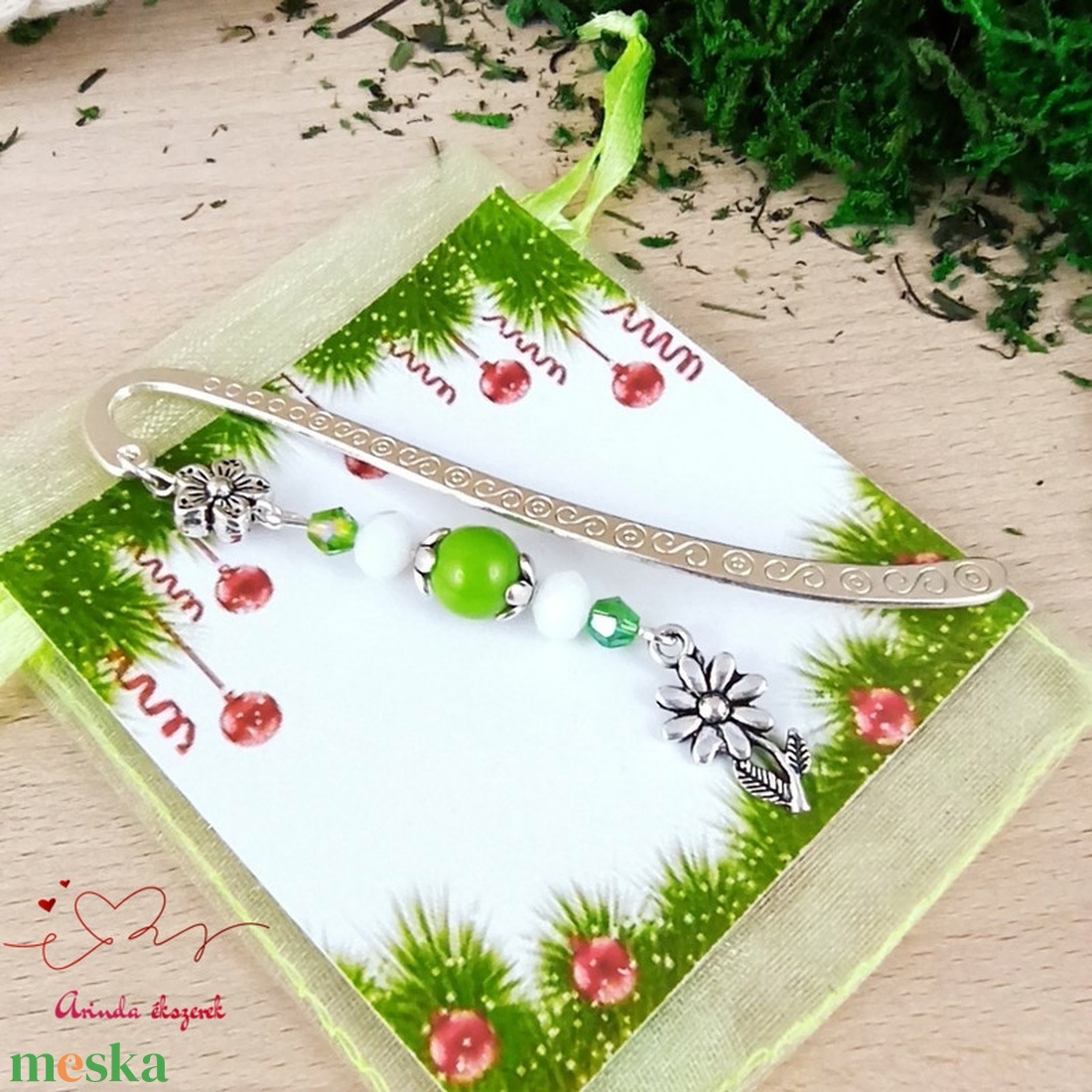 Zöld virág könyvjelző egyedi ajándék ballagásra évzáróra pedagógusnak születésnapra névnapra nőnek lánynak  - könyv & zene - könyvjelző - Meska.hu