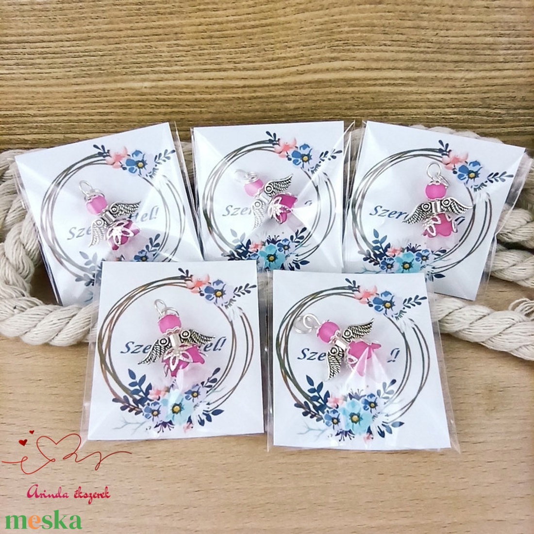 5 db pink angyal medál ajándékkísérő - ékszer - nyaklánc - medál - Meska.hu 5 db pink angyal medál ajándékkísérő - ékszer - nyaklánc - medál - Meska.hu