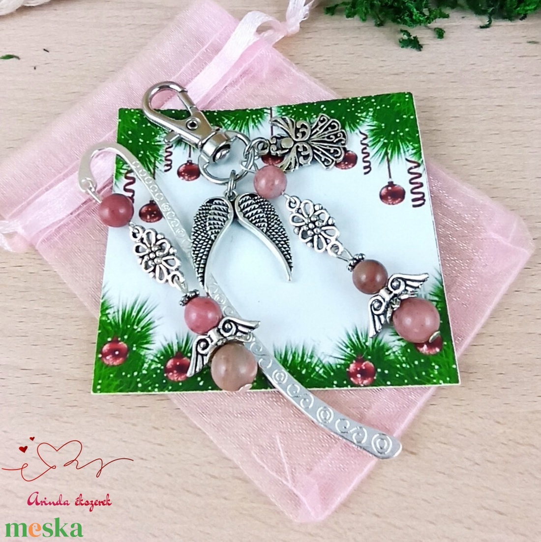 Pink rodonit ásvány angyal könyvjelző kulcstartó táskadísz szett - könyv & zene - könyvjelző - Meska.hu Pink rodonit ásvány angyal könyvjelző kulcstartó táskadísz szett - könyv & zene - könyvjelző - Meska.hu
