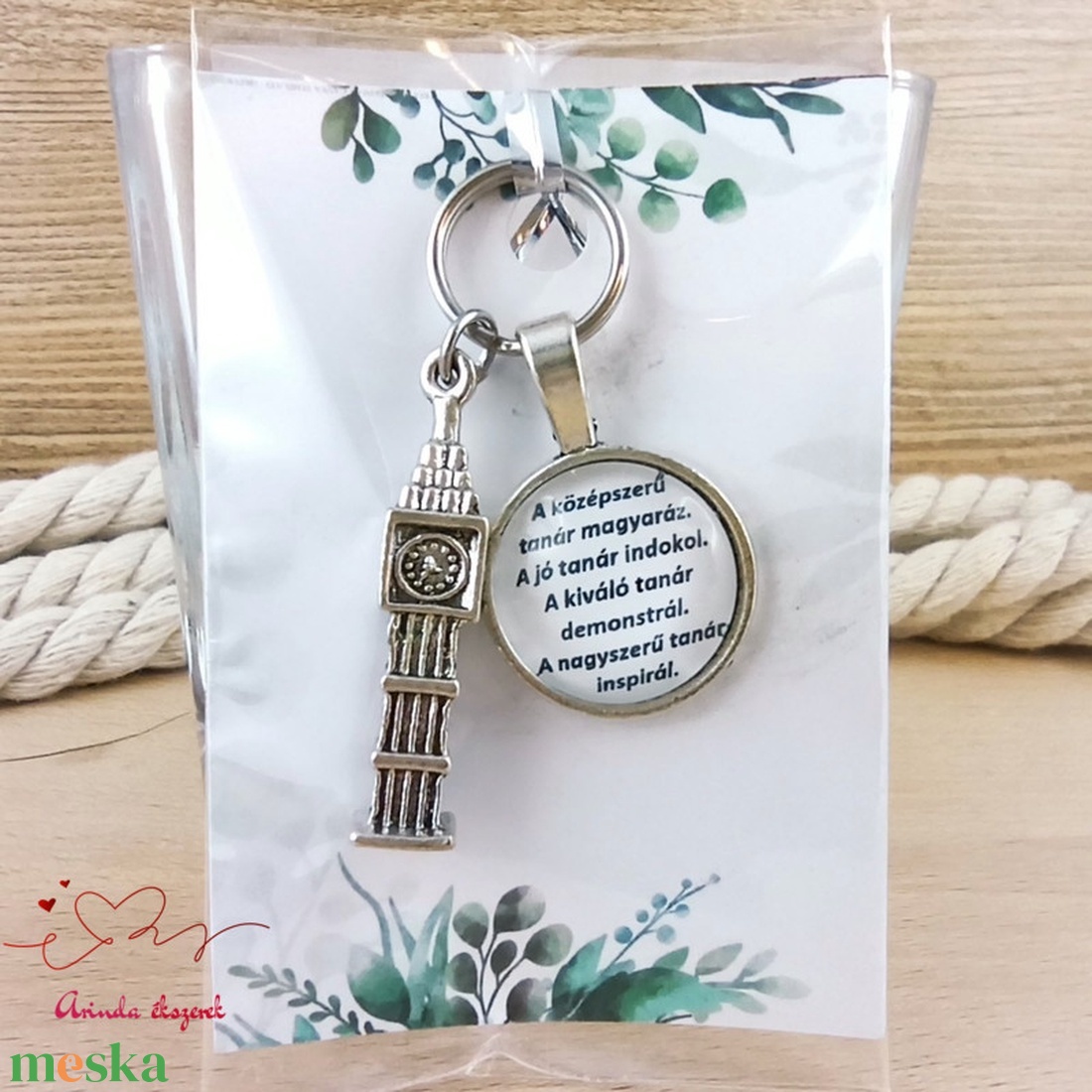 Big Ben medálos üveglencsés kulcstartó választható felirattal pedagógusnak ballagásra évzáróra pedagógusnapra - táska & tok - kulcstartó & táskadísz - kulcstartó - Meska.hu