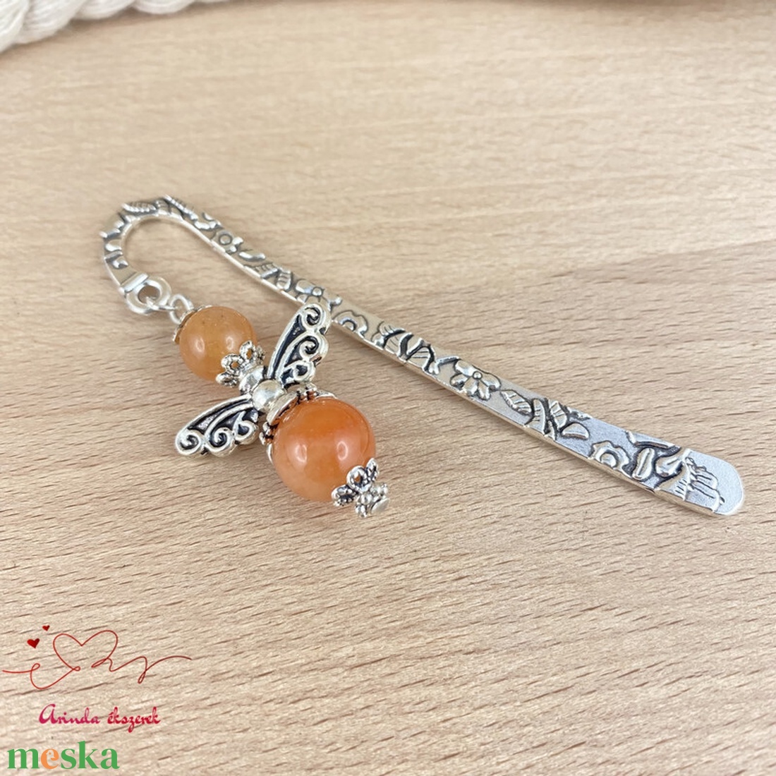 Narancs aventurin angyal könyvjelző egyedi ajándék ballagásra évzáróra pedagógusnak születésnapra névnapra nőnek lánynak - könyv & zene - könyvjelző - Meska.hu