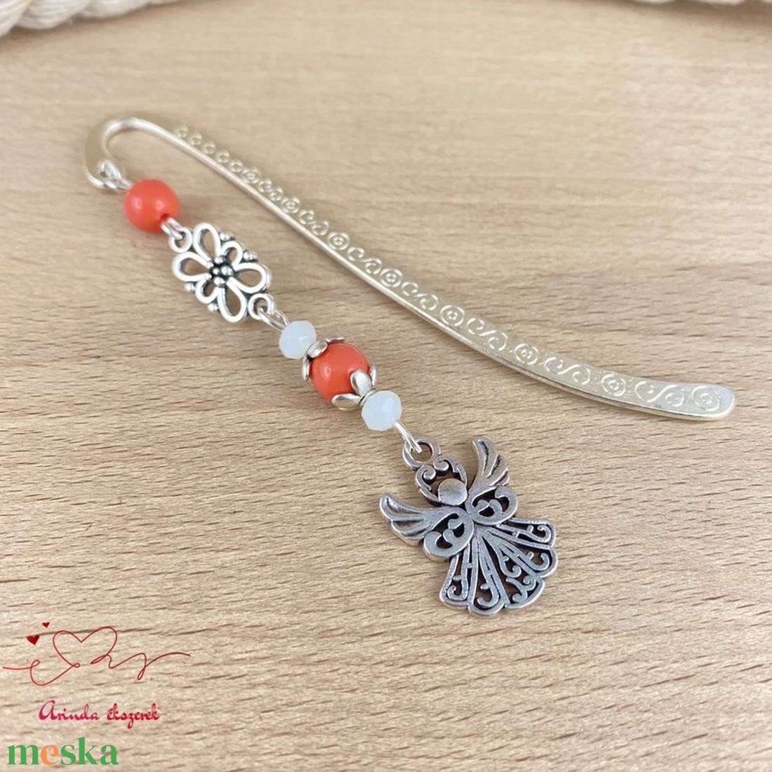 Narancs angyal könyvjelző egyedi ajándék ballagásra évzáróra pedagógusnak születésnapra névnapra nőnek lánynak  - könyv & zene - könyvjelző - Meska.hu