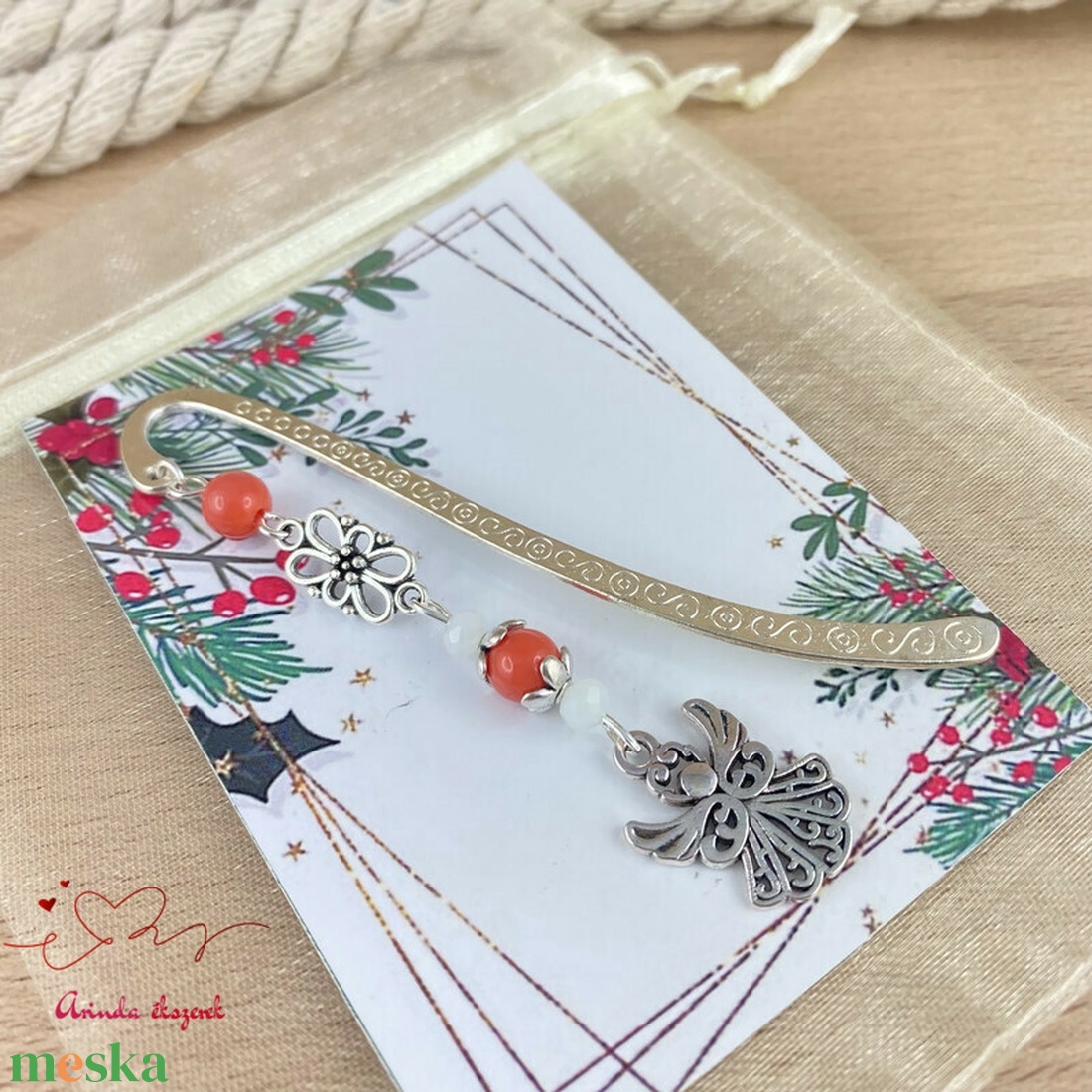 Narancs angyal könyvjelző egyedi ajándék ballagásra évzáróra pedagógusnak születésnapra névnapra nőnek lánynak  - könyv & zene - könyvjelző - Meska.hu