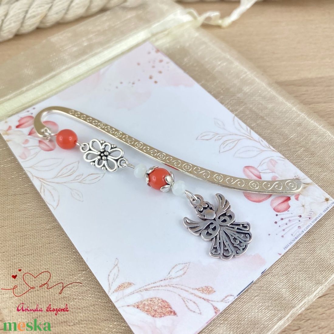 Narancs angyal könyvjelző egyedi ajándék ballagásra évzáróra pedagógusnak születésnapra névnapra nőnek lánynak  - könyv & zene - könyvjelző - Meska.hu