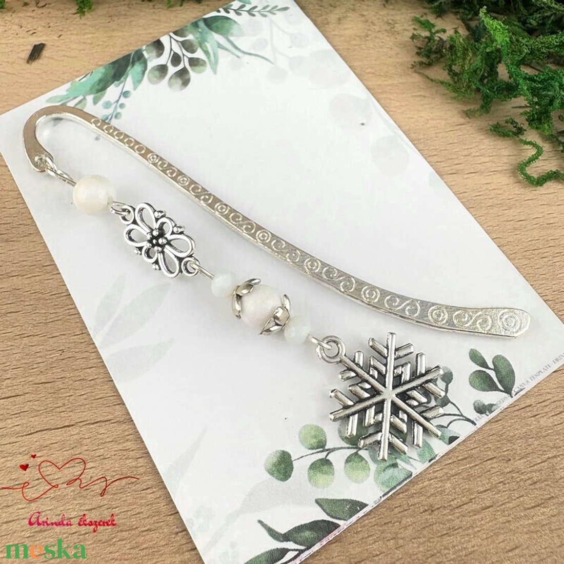 Fehér hópihe könyvjelző új  - könyv & zene - könyvjelző - Meska.hu Fehér hópihe könyvjelző új  - könyv & zene - könyvjelző - Meska.hu