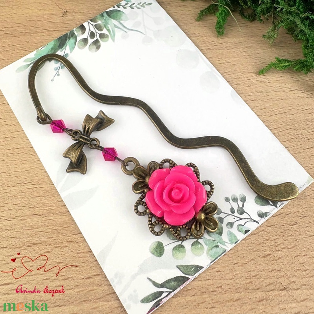 Pink nagy rózsa könyvjelző antik bronz alappal pink gyöngyökkel masnival - könyv & zene - könyvjelző - Meska.hu Pink nagy rózsa könyvjelző antik bronz alappal pink gyöngyökkel masnival - könyv & zene - könyvjelző - Meska.hu